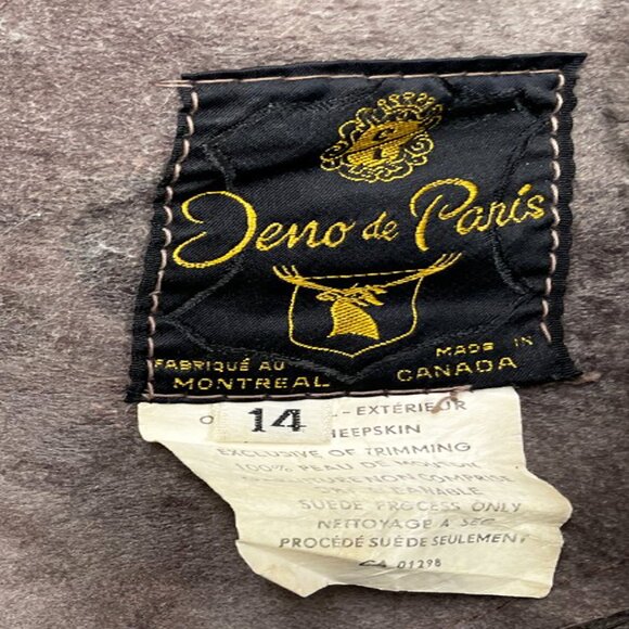 Vintage Sheepskin Shearling Jeno De Paris Women's 14 Canada Made Coat Jacket - Picture 13 of 14